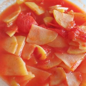 超级好吃的菜汤拌饭---西红柿炒土豆片的做法 步骤10
