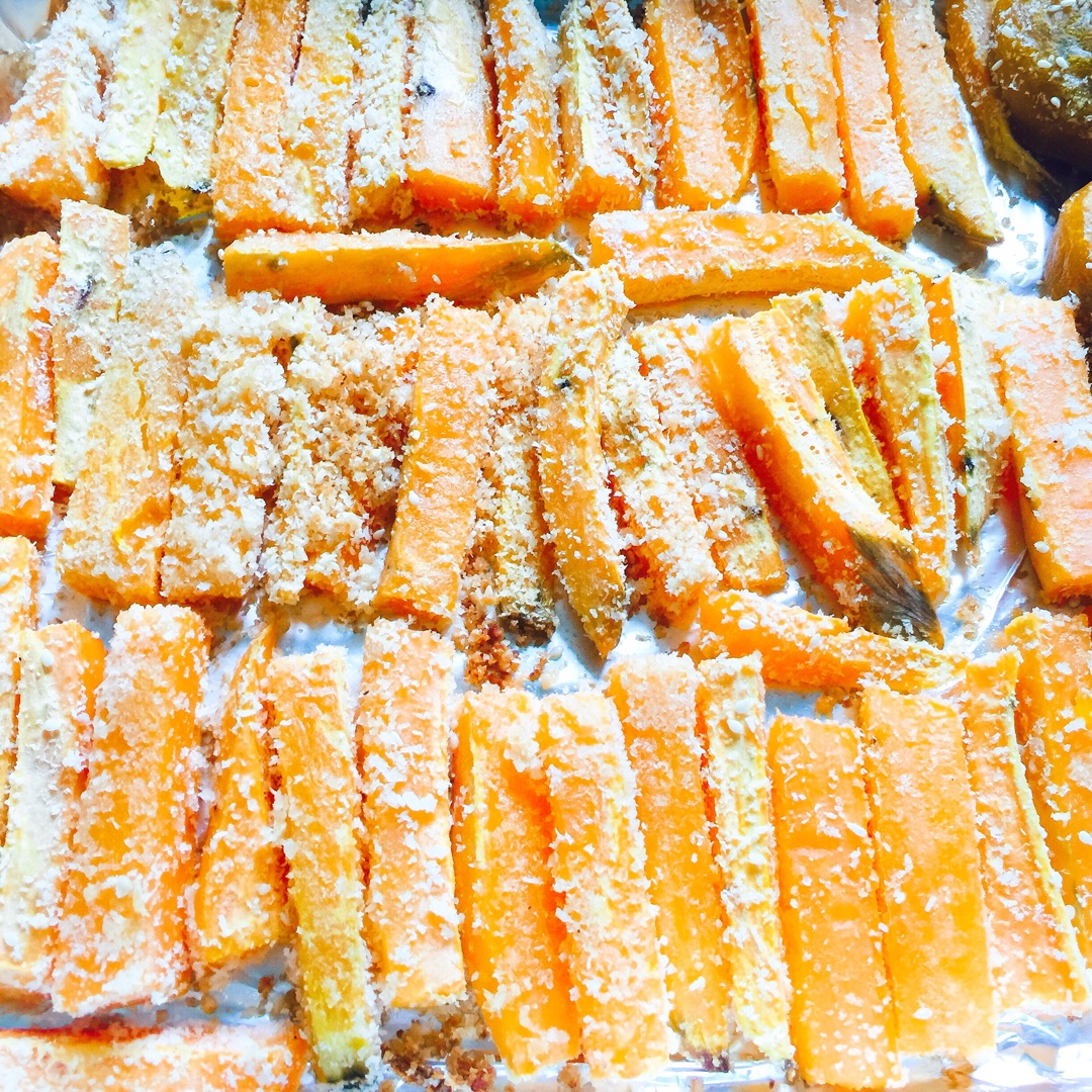 椰蓉烤红薯条（健康夜宵）