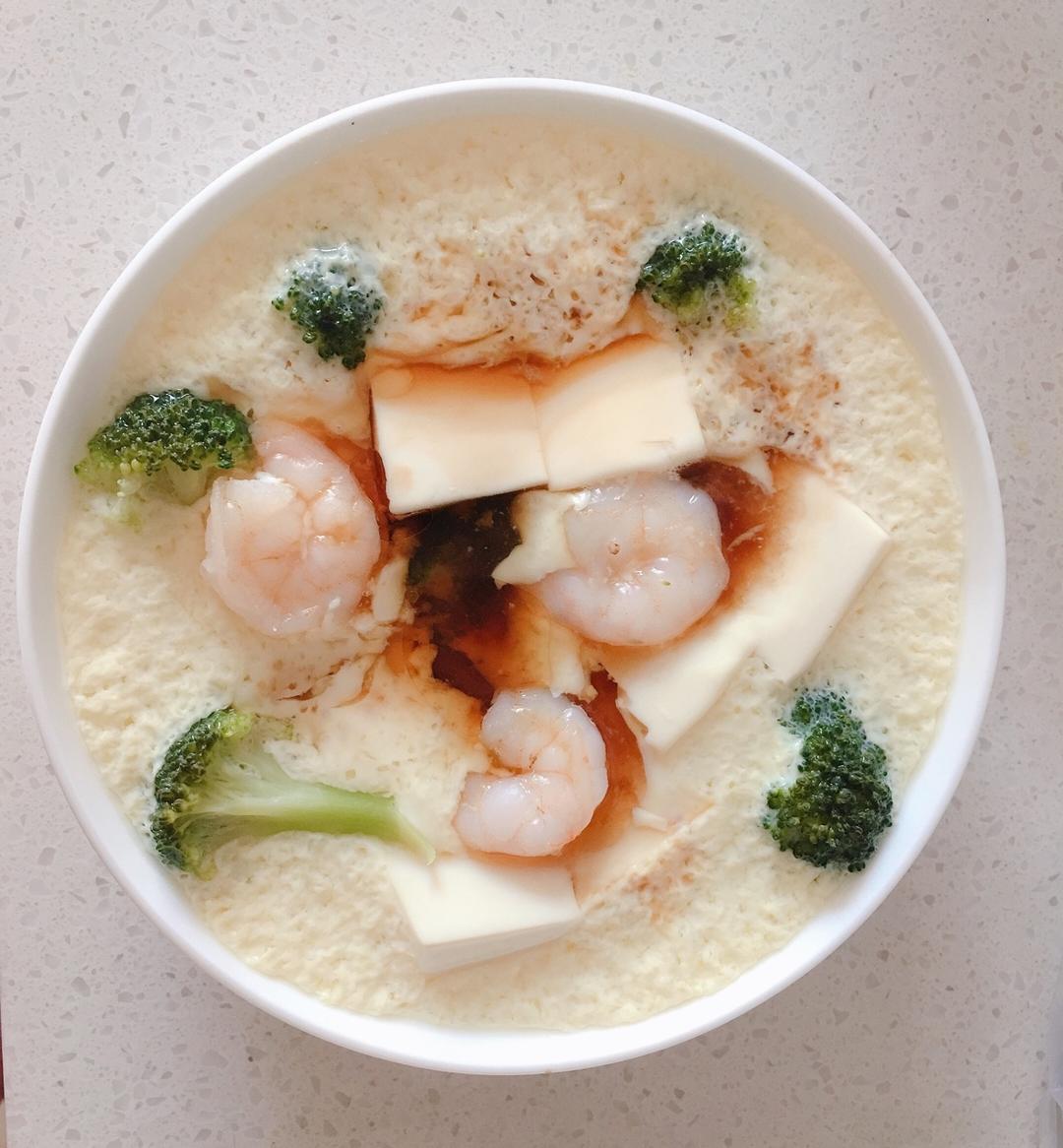 虾仁豆腐蒸水蛋
