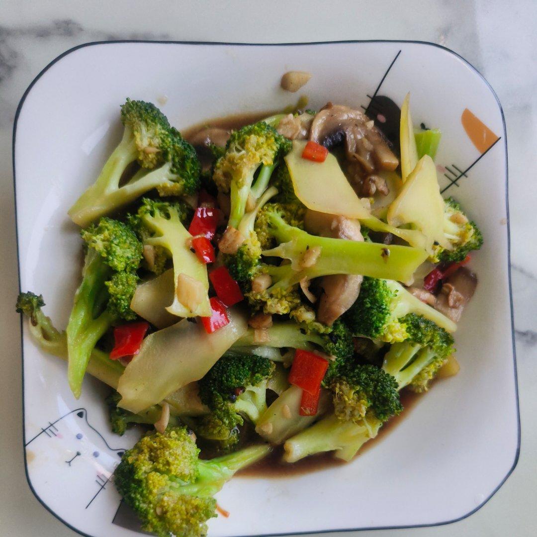 减脂餐～鲜美爽口的西蓝花炒口蘑