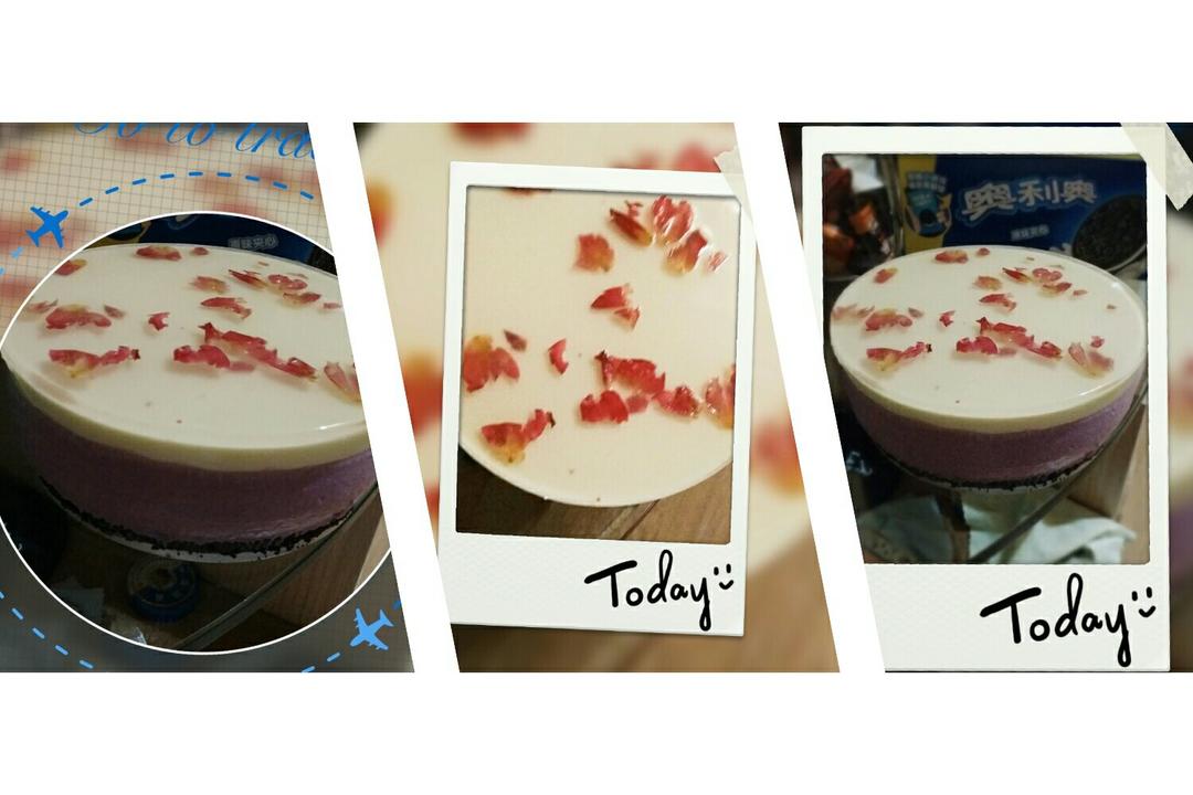 樱花双色紫薯慕斯