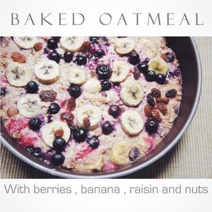 健康早餐- 蓝莓香蕉果仁焗燕麦的做法 步骤4