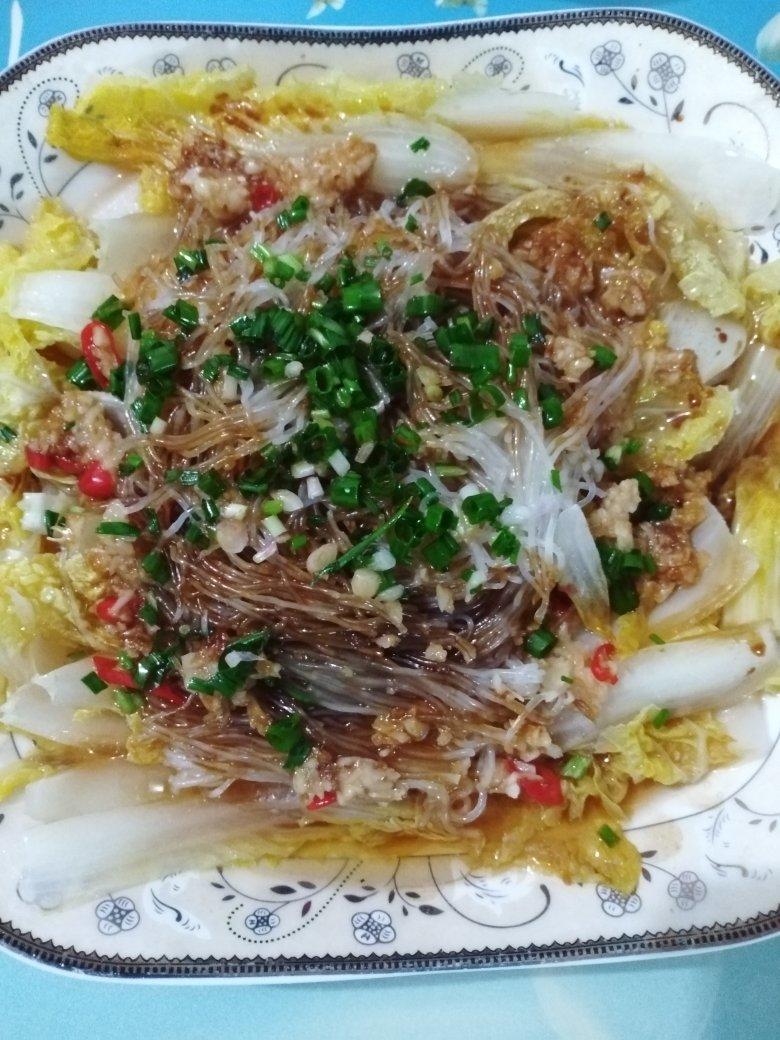 家常菜|蒜蓉蒸金针菇粉丝娃娃菜拼盘