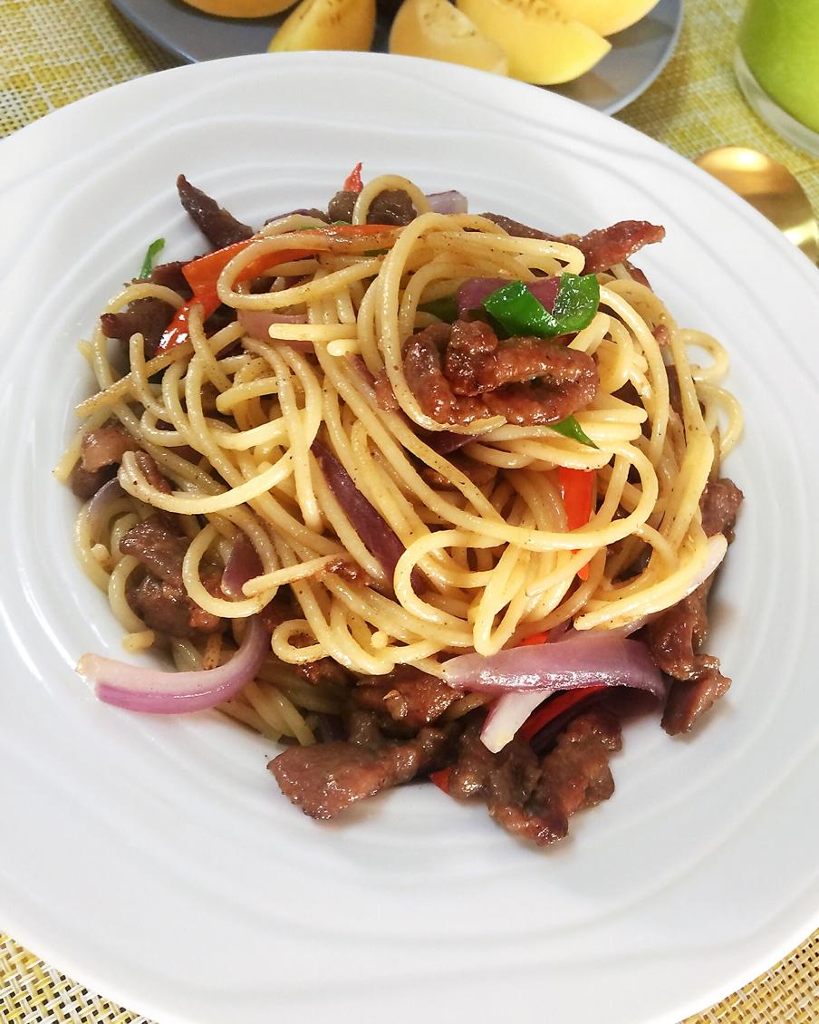 不会揍饭滴我做的黑椒牛柳炒意粉