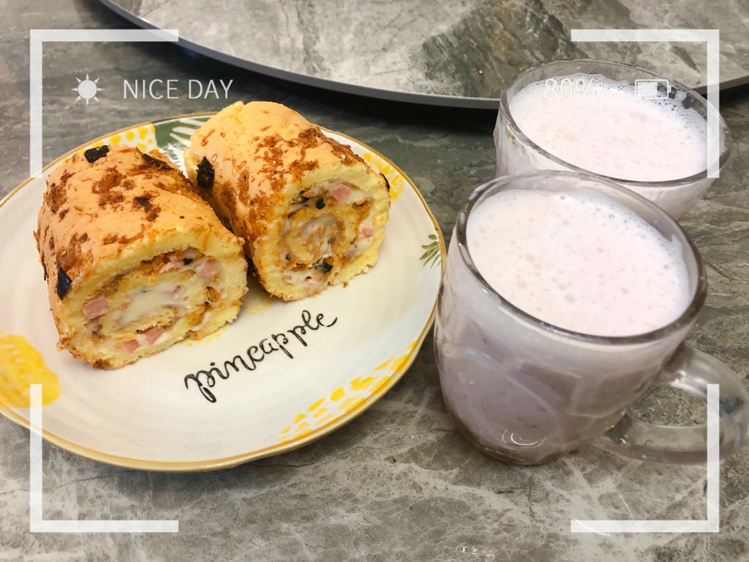 🥞肉松糯米蛋糕卷