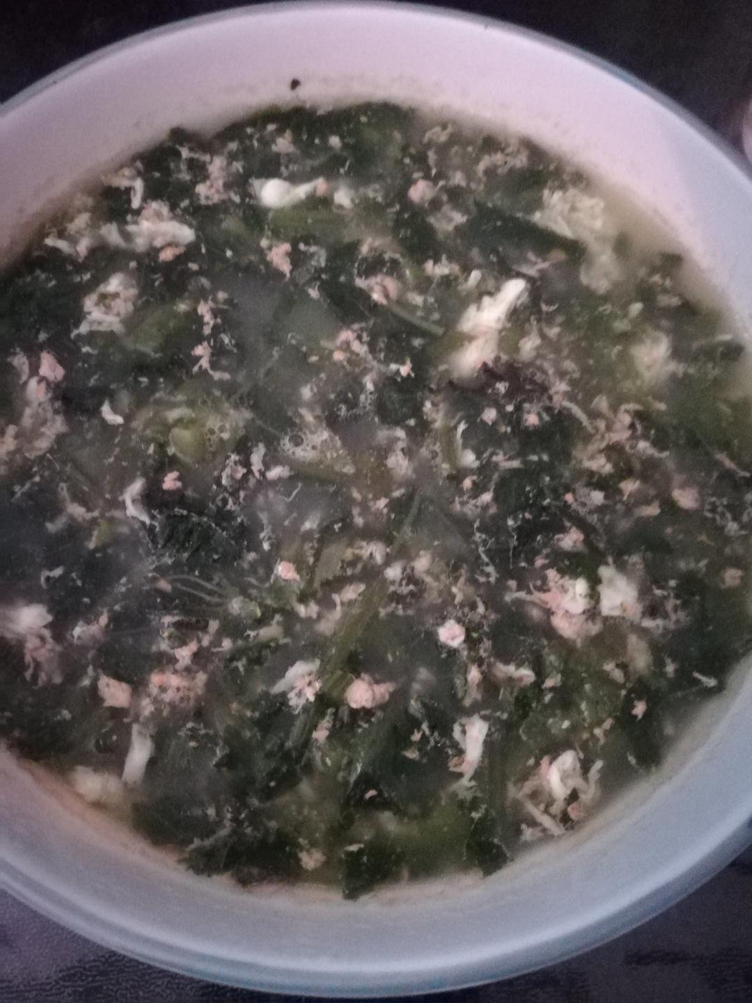 护国菜羹（番薯叶猪肉蛋花汤）