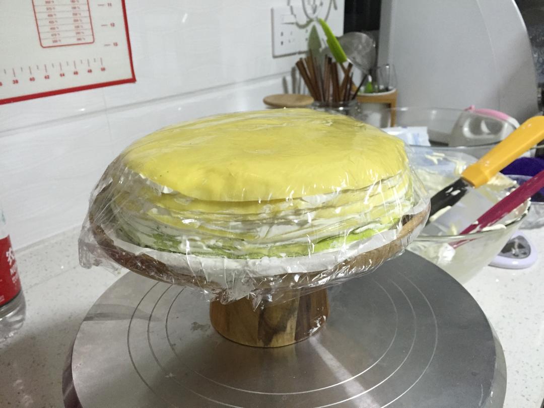 学做LADY M家24层超薄渐变抹茶千层蛋糕