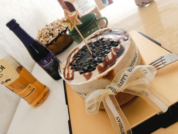 网红黑糖珍珠奶茶爆浆蛋糕~安安原创