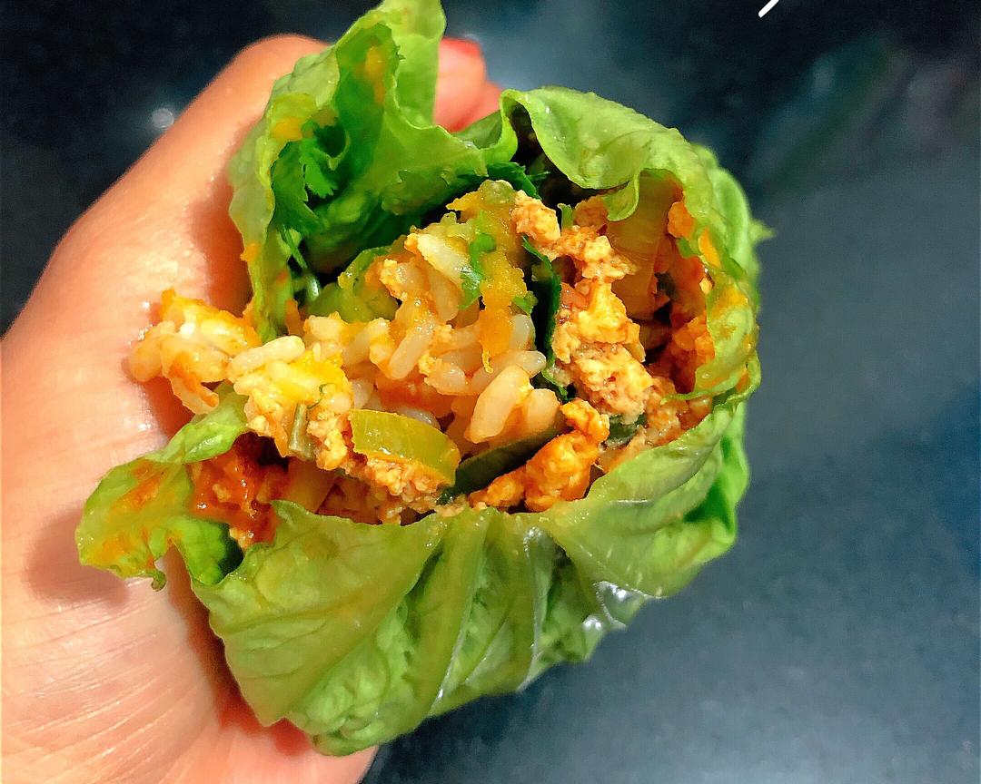 米克香菜根小葱根米饭碗生菜用料简简单单吕串串是我呀0人做过这道菜