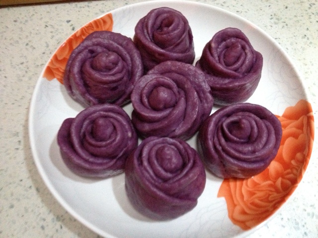 紫薯玫瑰花馒头