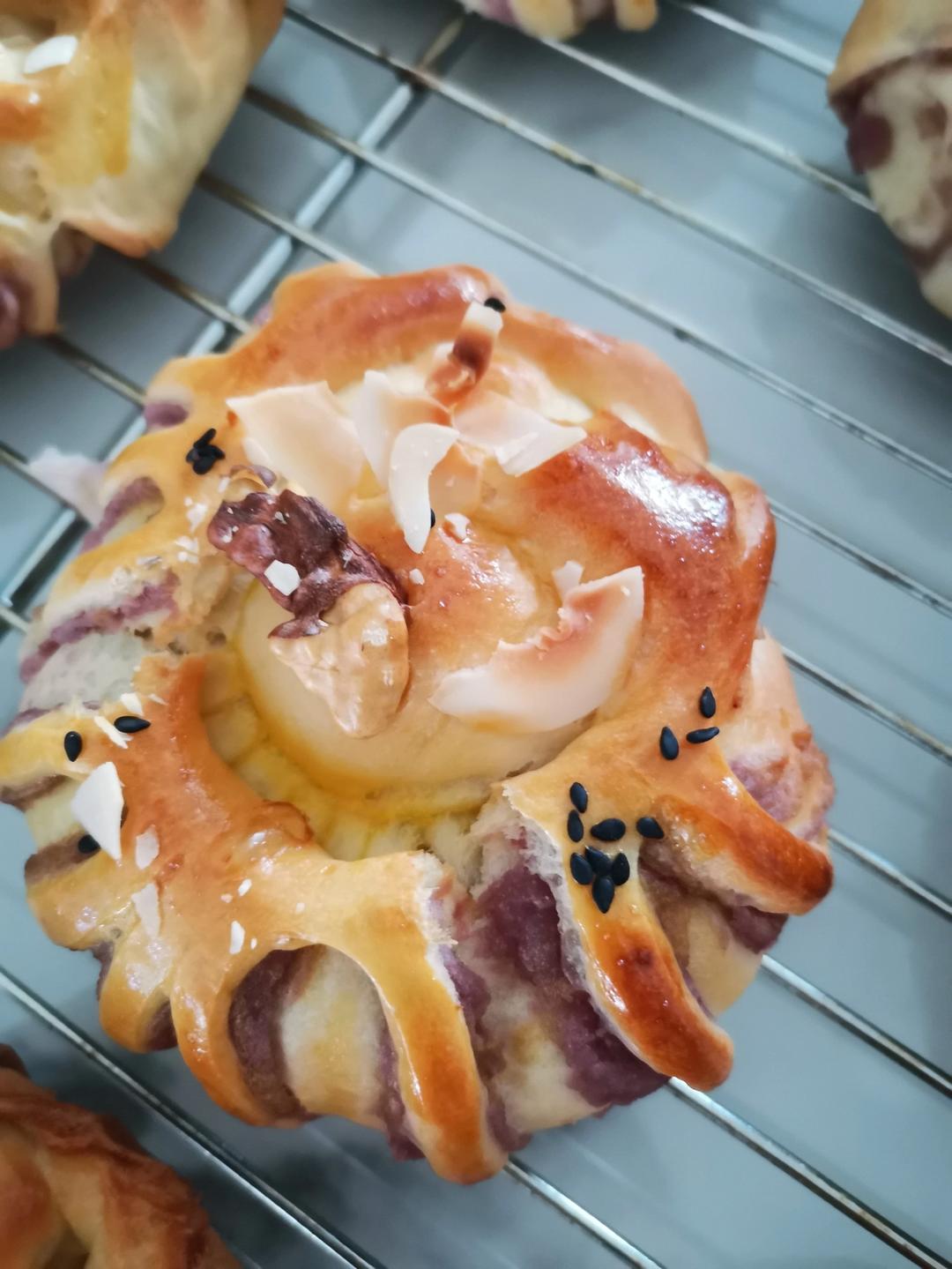 紫薯芋泥面包卷（豆沙）