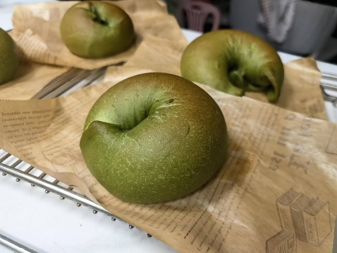 抹茶橙皮/蜜豆乳酪贝果🍵小清新甜美🍃烤箱