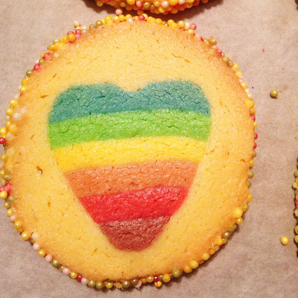 绝对惊呆所有人的彩虹心曲奇（26张超详细图步骤绝对良心）