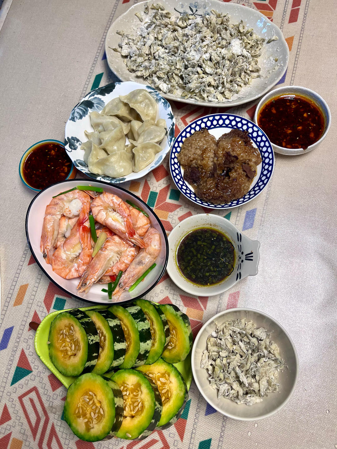 一家三口简易版晚餐