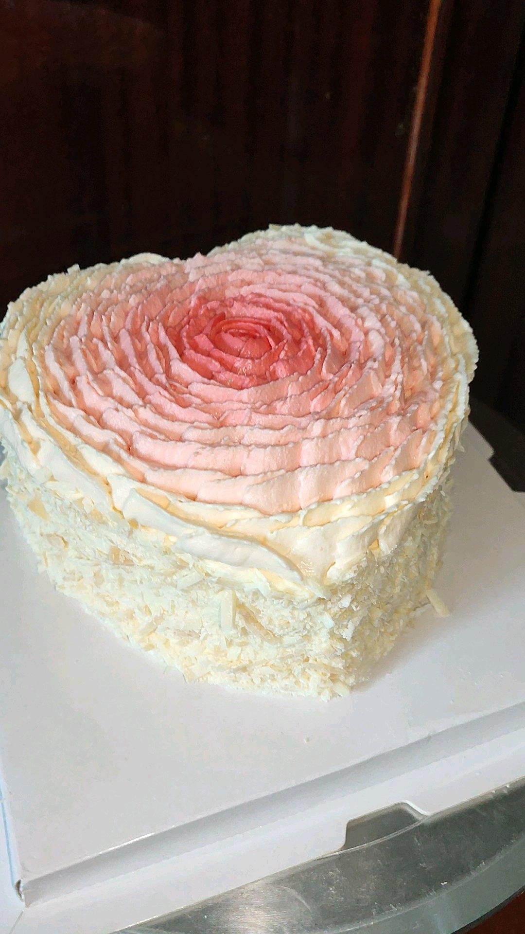 心形玫瑰花蛋糕（圆模具）