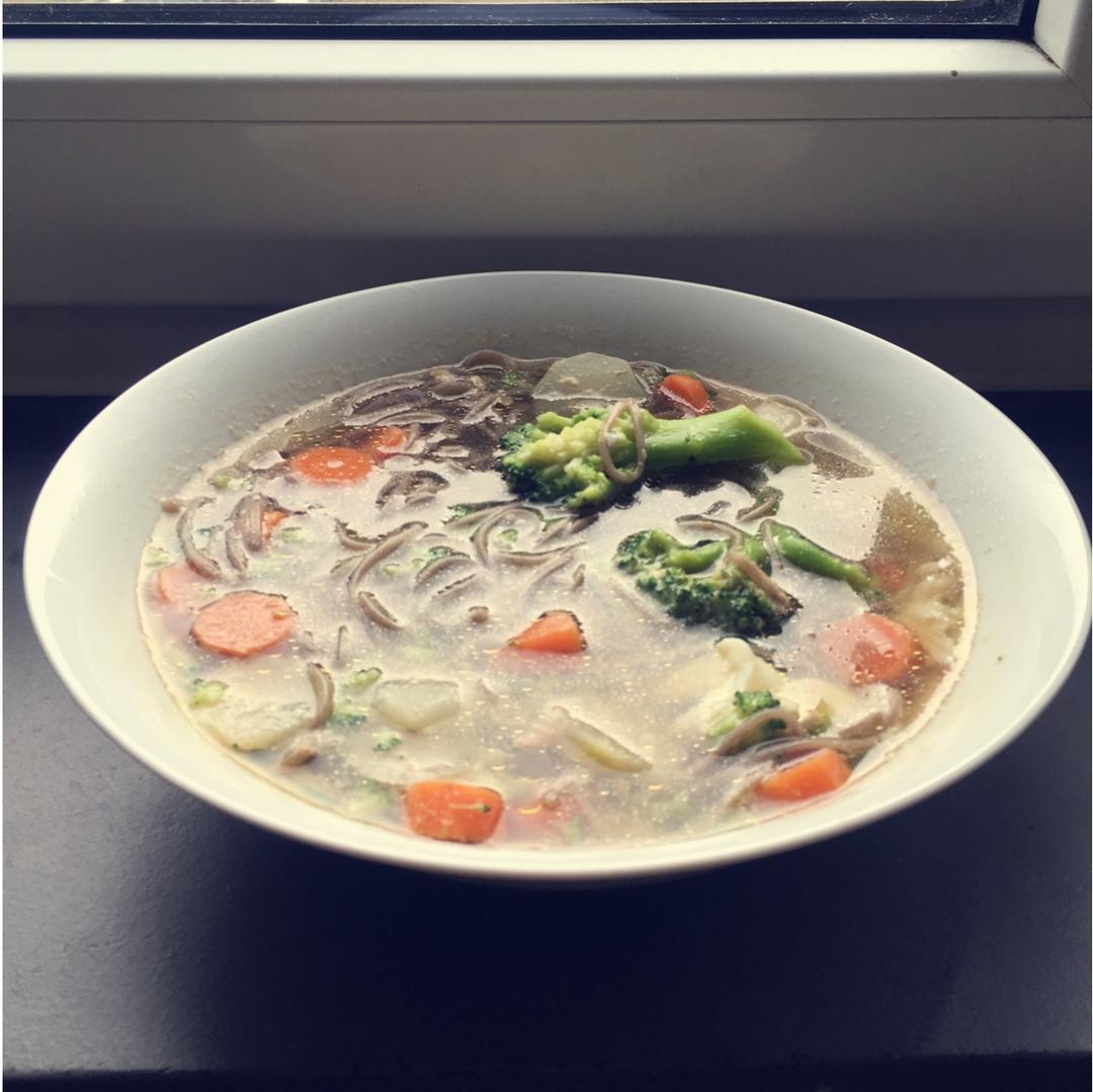 青菜卤蛋荞麦面