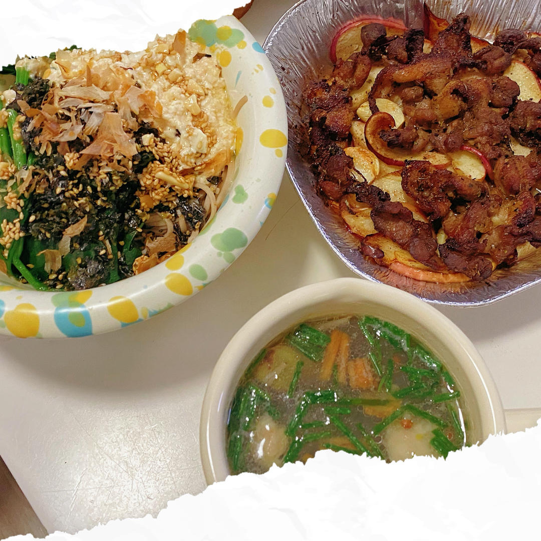 菠菜溏心蛋味噌豆腐酱拌荞麦面【健康一锅端】