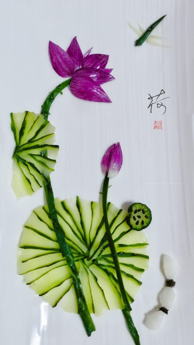 简单美丽的盘饰（9）——冷拼·洋葱荷花