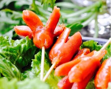 9297british sausage串串96香肠花的做法