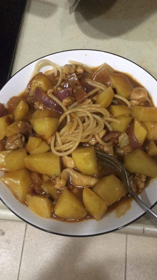 减脂餐｜低卡咖喱意面🍝