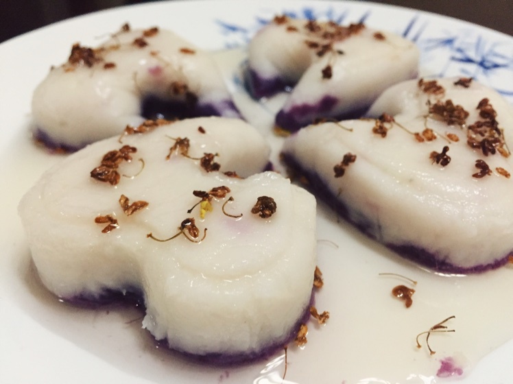 桂花山药紫薯糕