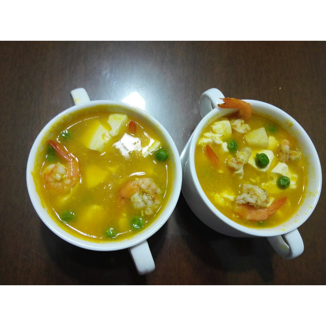 南瓜豆腐海鲜羹
