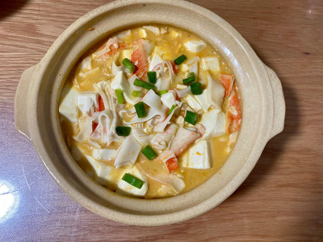 家常版蟹黄豆腐煲
