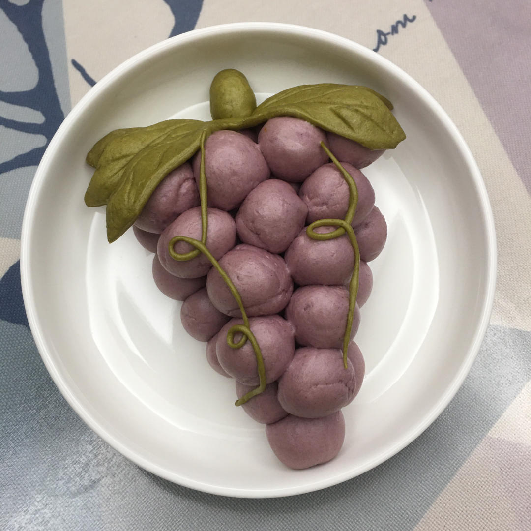 卡通馒头🍇葡萄造型牛奶馒头