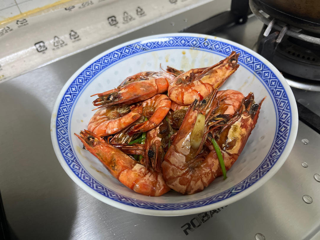 香煎黑虎虾
