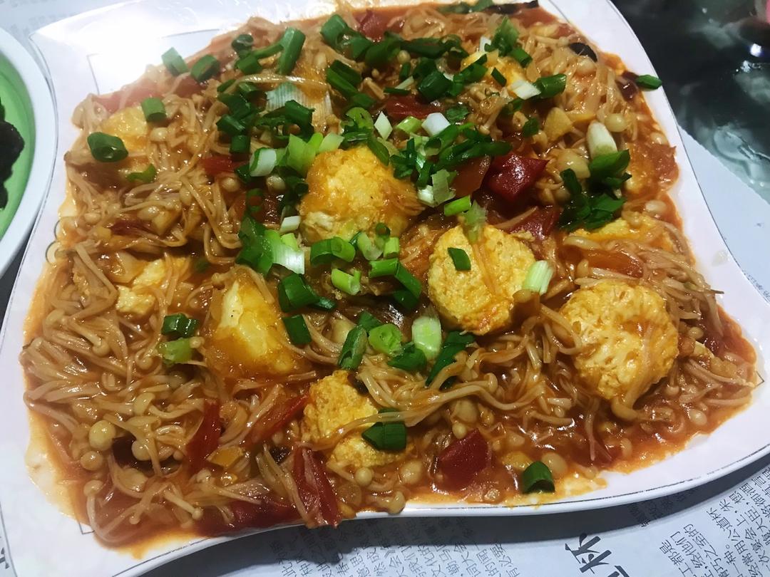 （吹爆！）番茄金针菇焖日本豆腐