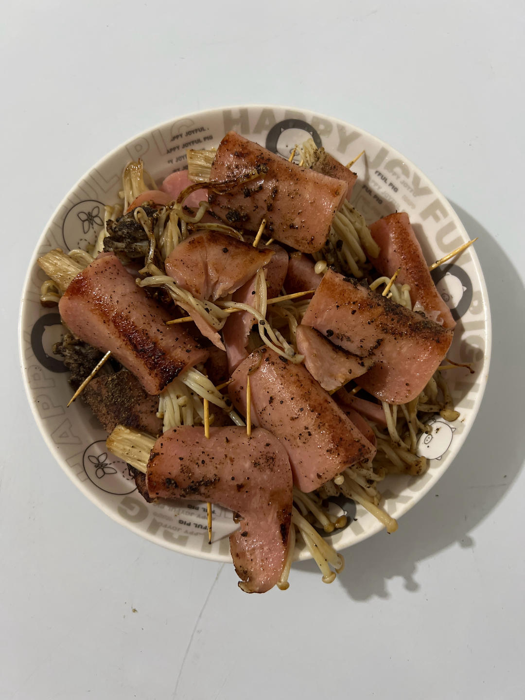 香煎培根金针菇卷