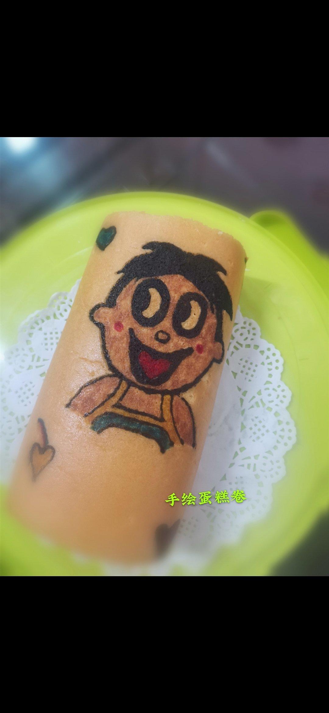 细腻零消泡彩绘蛋糕卷图案面糊制作方法