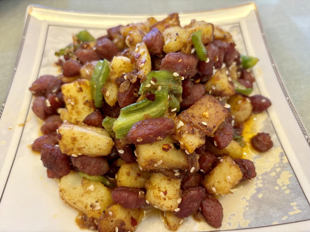 烧烤风味的土豆小香肠