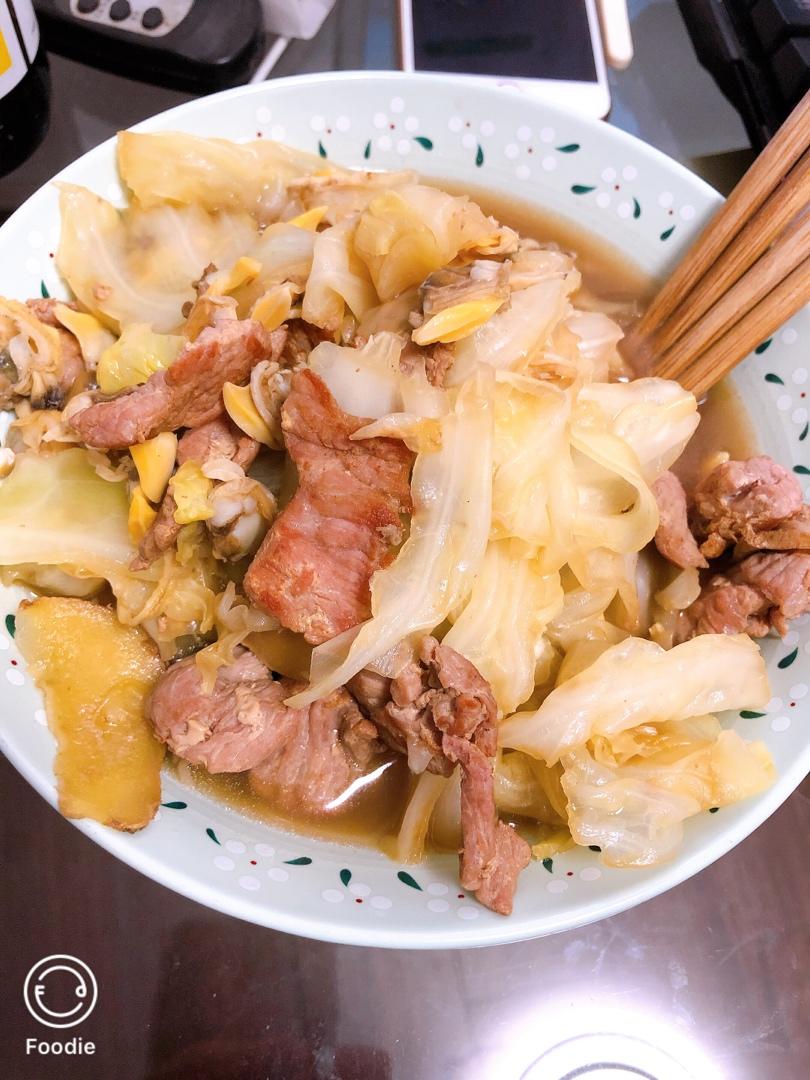《昨日的美食 新年特别篇 》培根卷心菜蒸花蛤@坏露露的露台食光