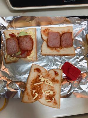 烤箱版芝士火腿三明治的做法 步骤3