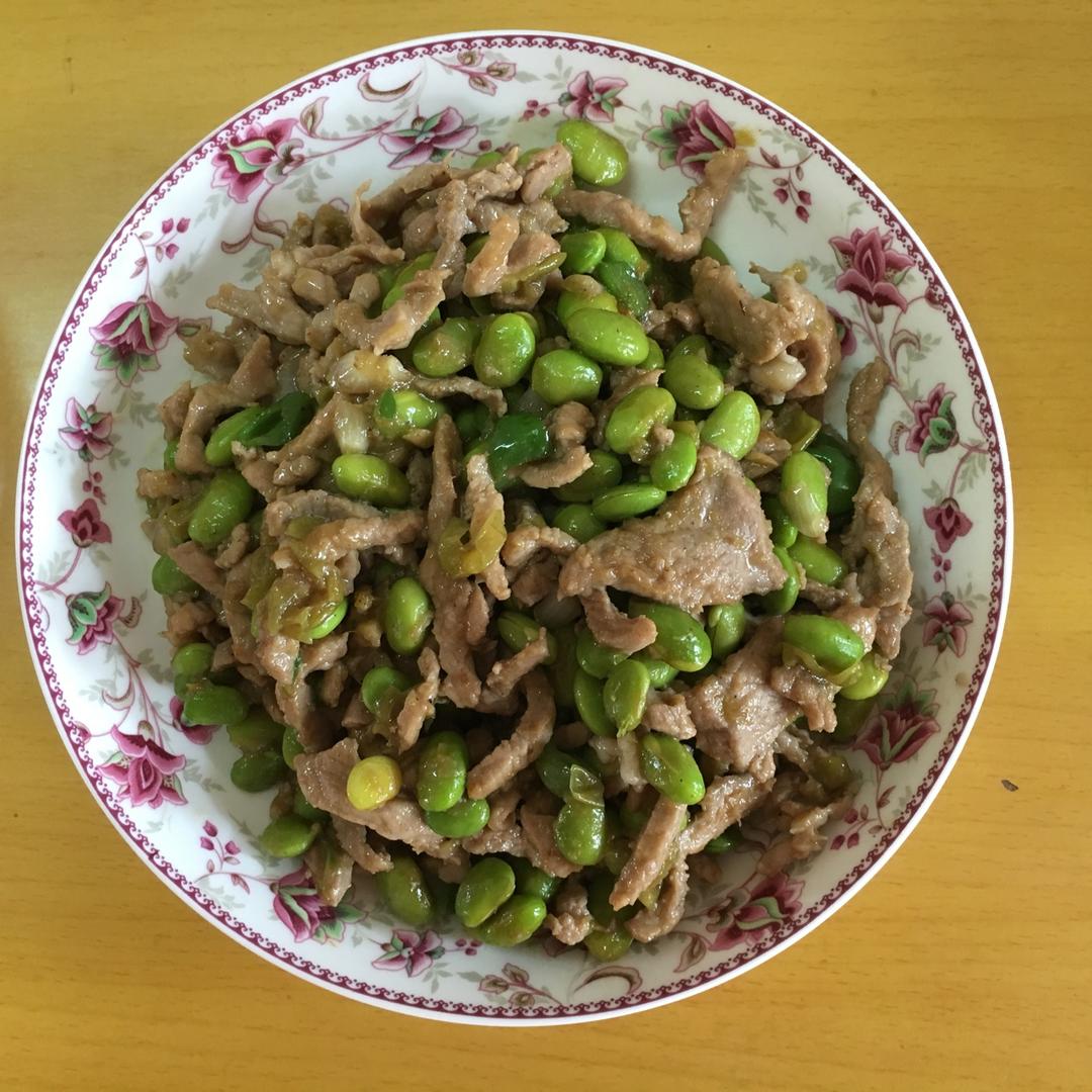 毛豆炒肉