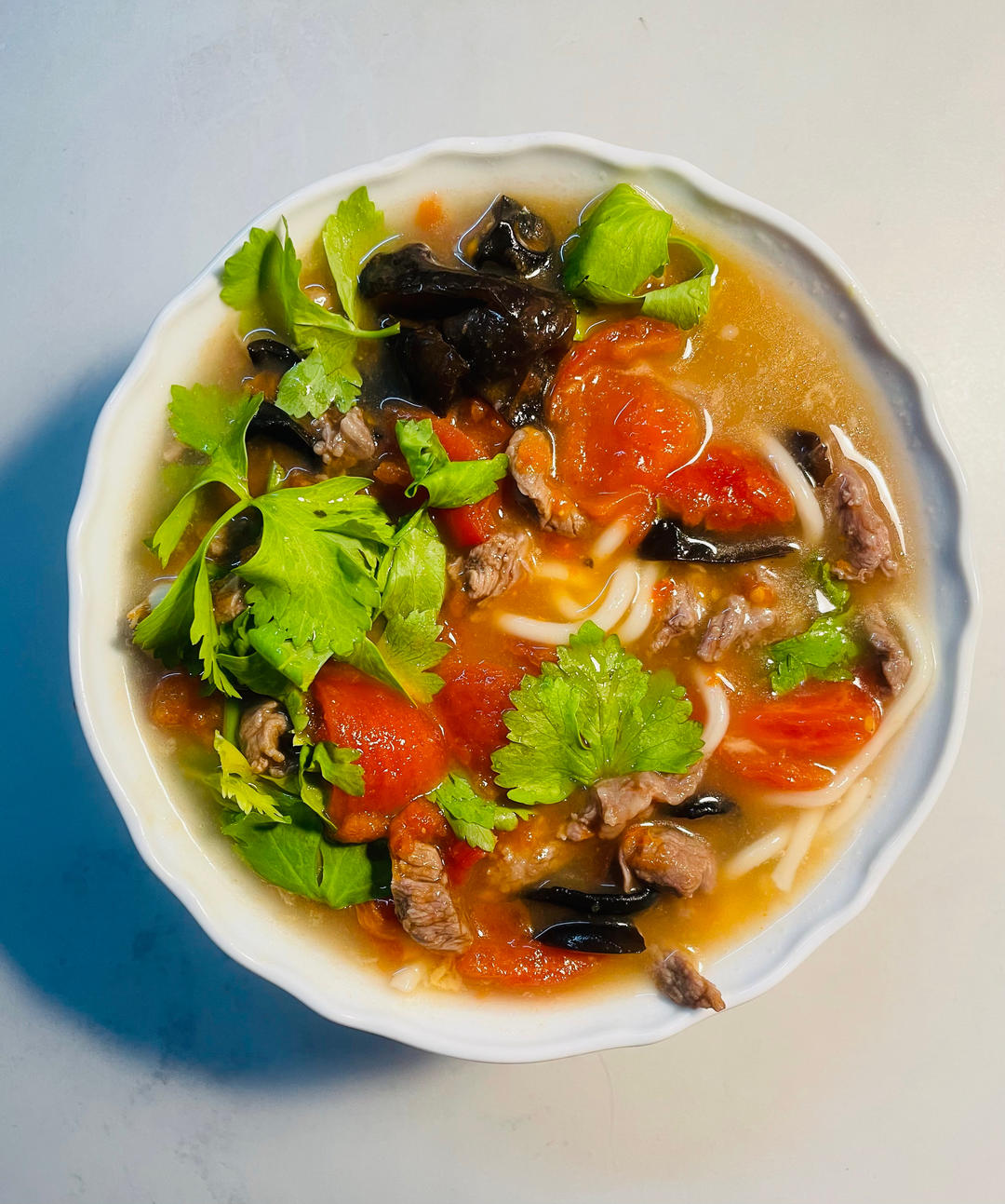 私房面浇头～～西红柿牛肉汆儿