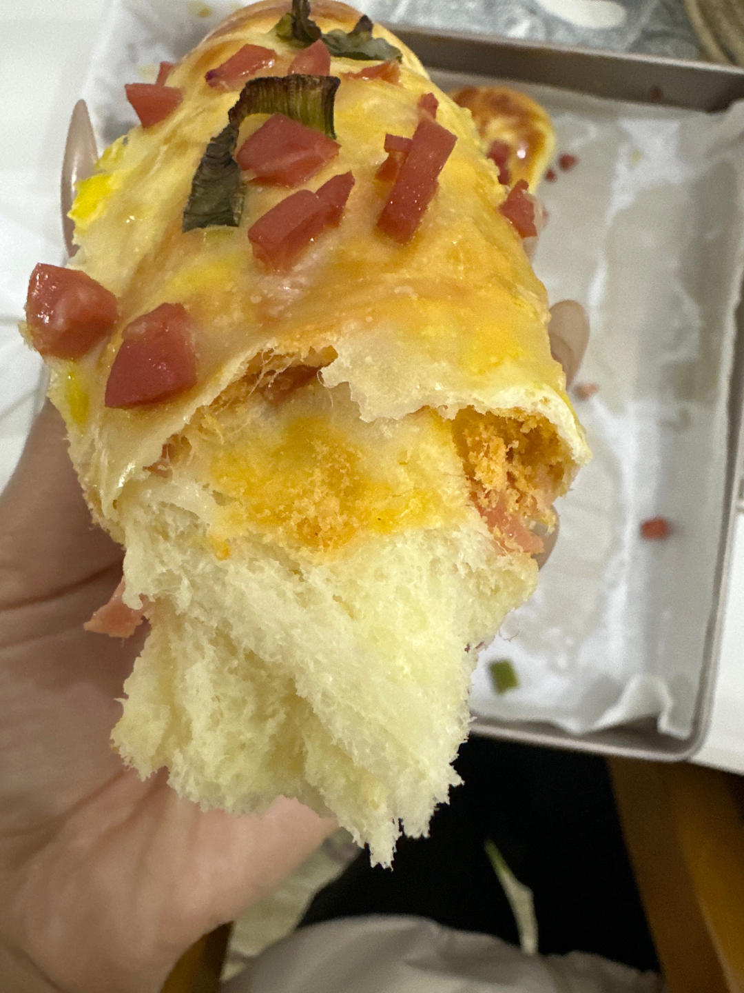 香葱火腿肉松面包