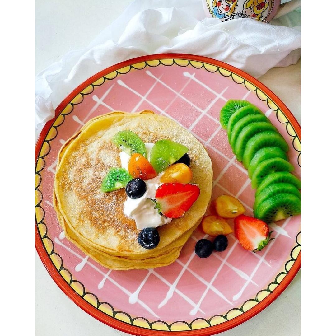 鸡蛋玉米饼（附松饼煎圆的方法）