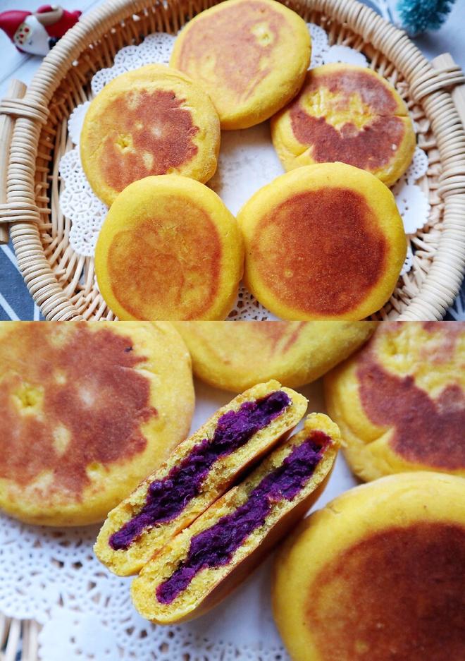 🔥不加一滴水❗️超健康南瓜（红薯）紫薯发面饼的做法
