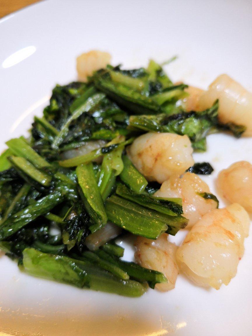耗油虾仁油麦菜