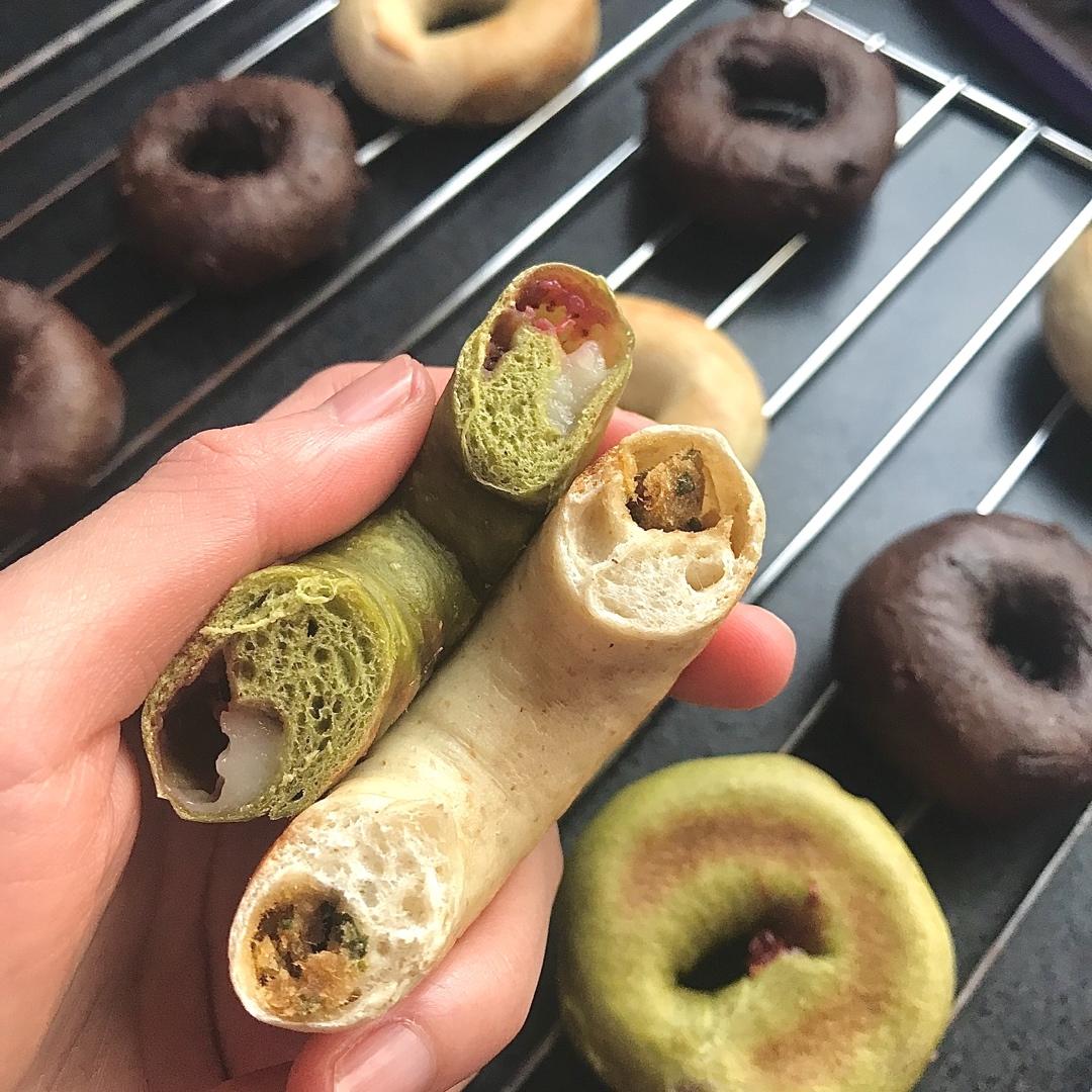 咸蛋黄肉松海苔贝果