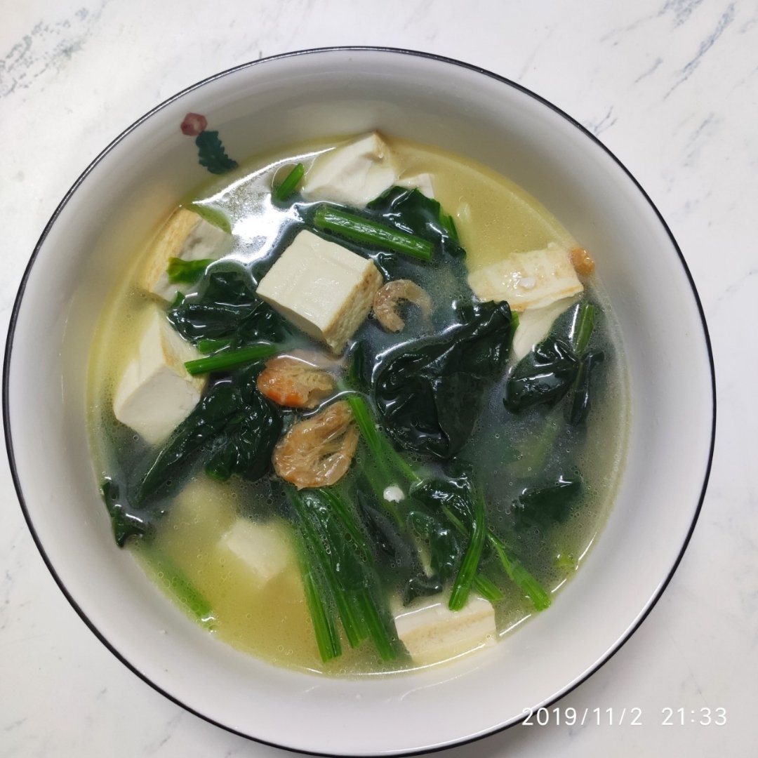 海米豆腐菠菜汤