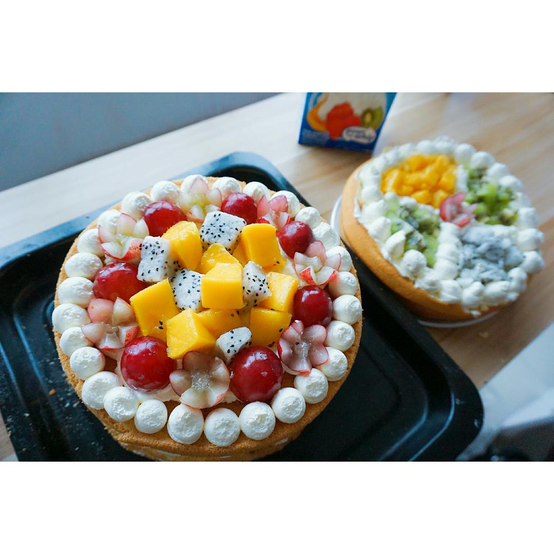 【零失败】不会裱花没关系的水果裸蛋糕 芒果裸蛋糕 完美戚风胚