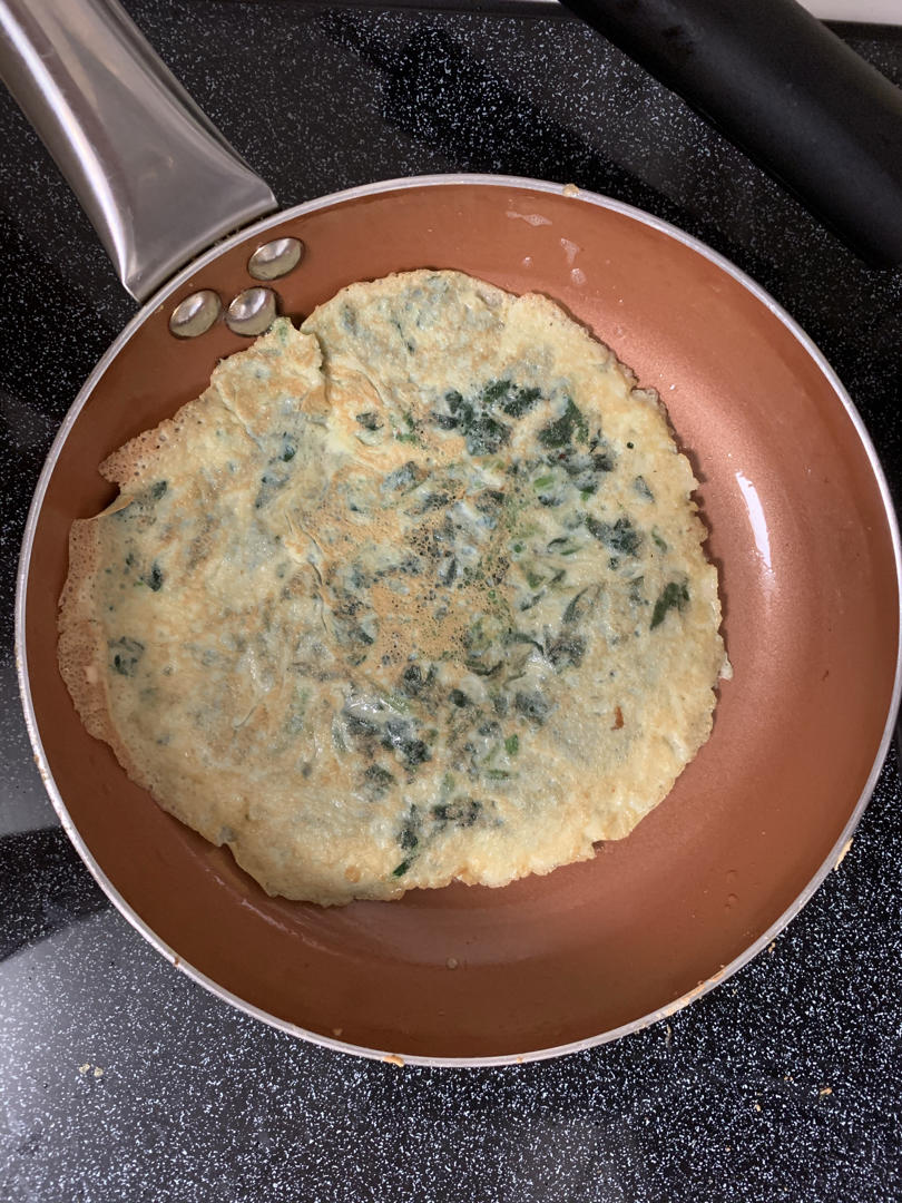 好吃到哭的菠菜鸡蛋饼
