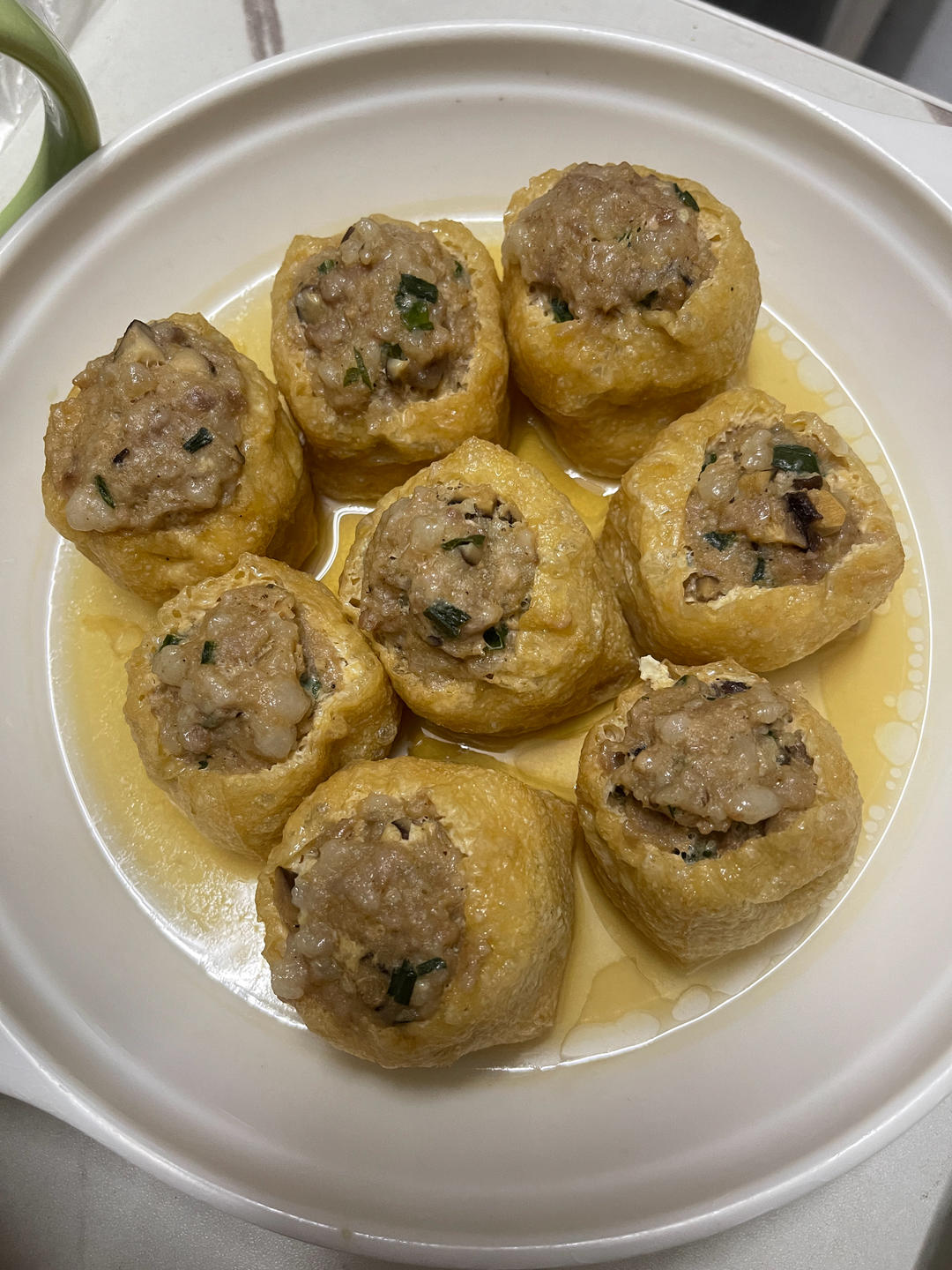 一端上桌就被秒光的时蔬肉沫酿油豆腐