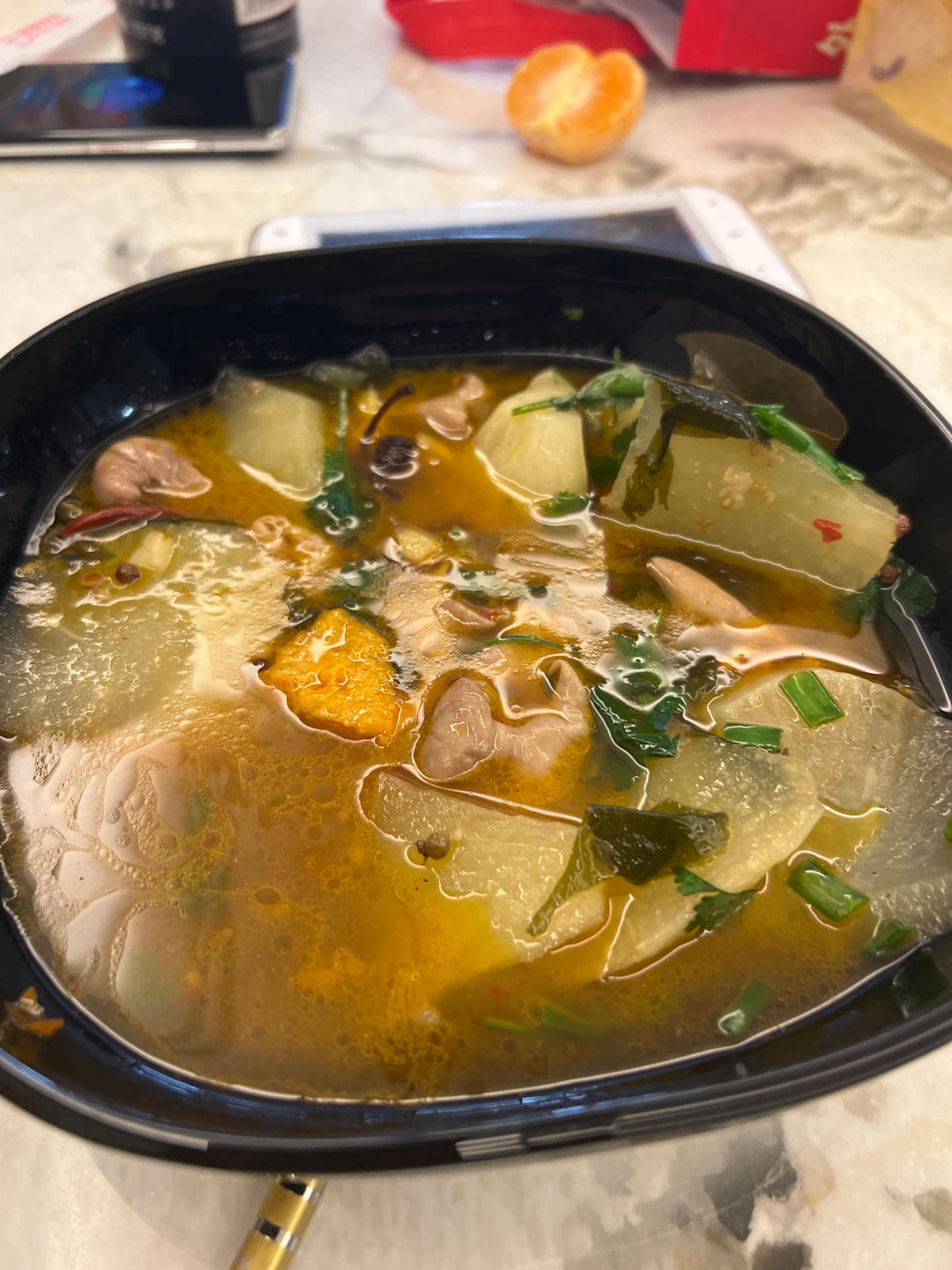 红油肥肠——就是四川小吃肥肠干饭里那个肥肠