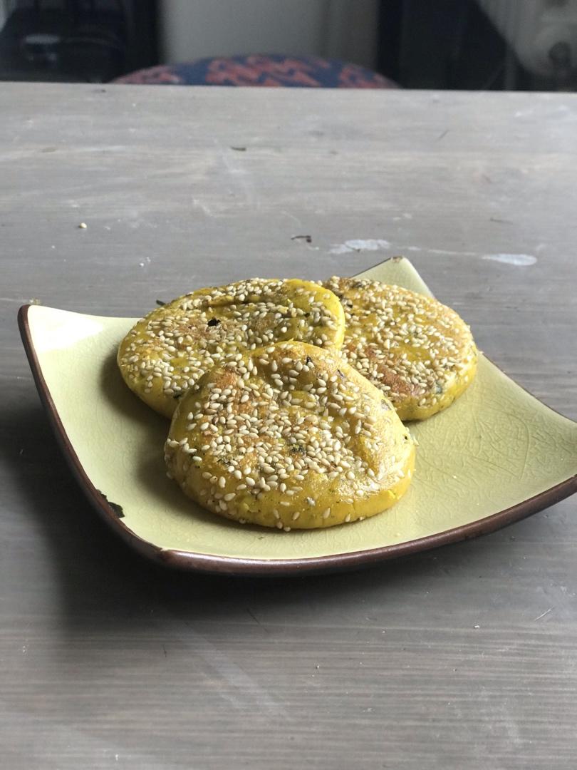 电饼铛版少油低糖糯米南瓜饼