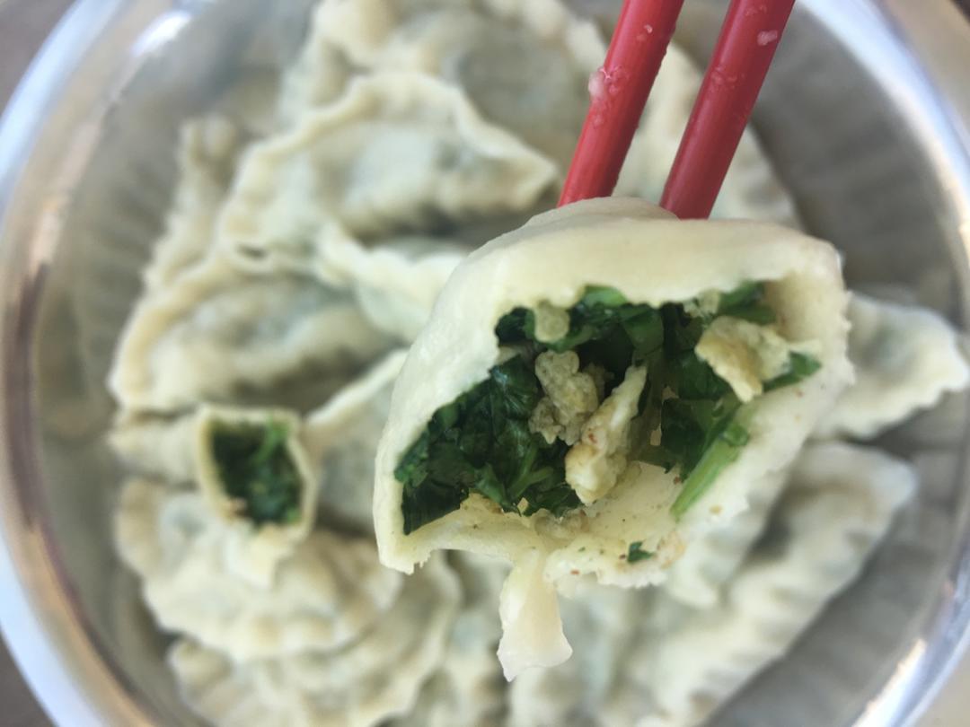 黄瓜香菜鸡蛋素水饺