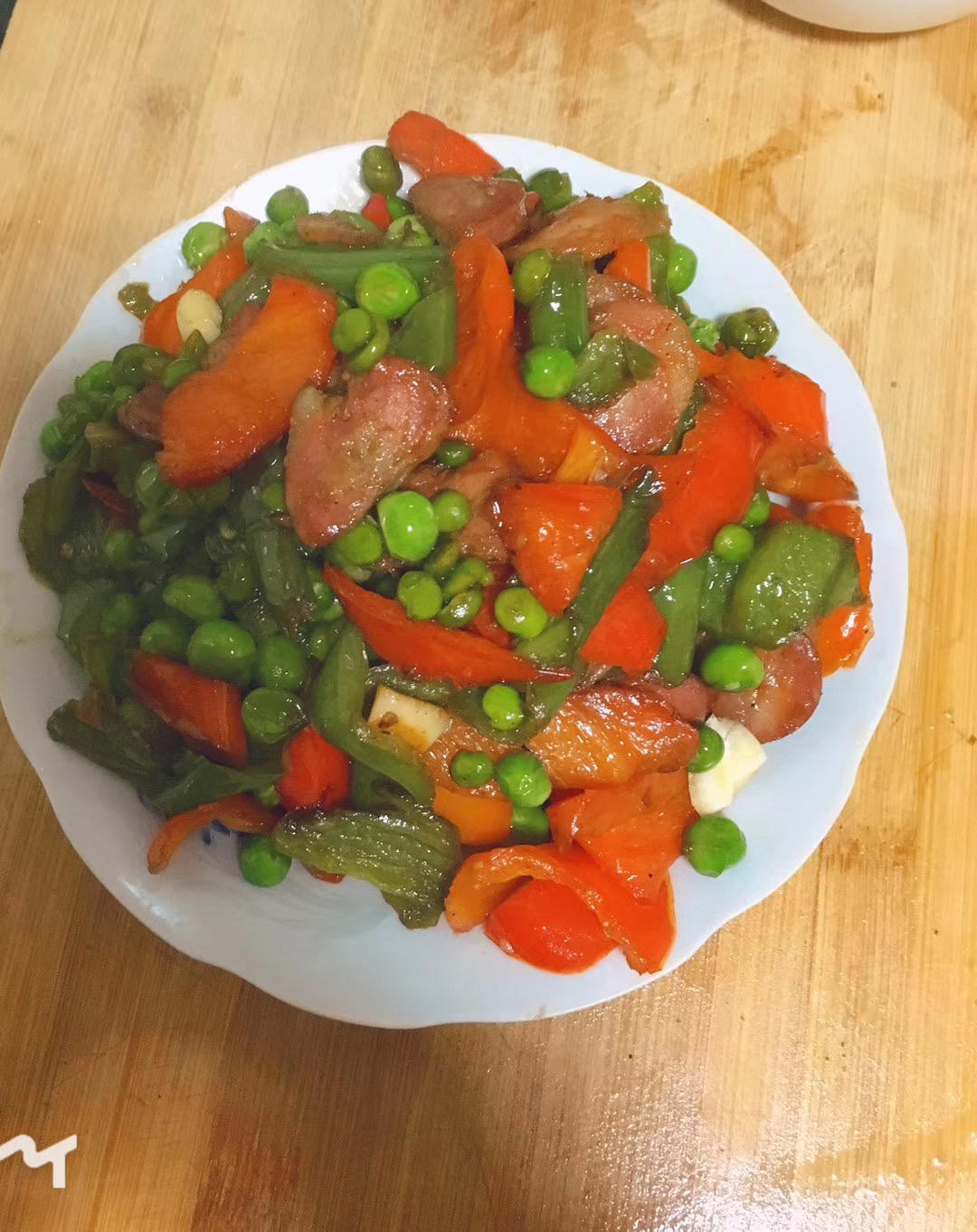 香肠炒豌豆